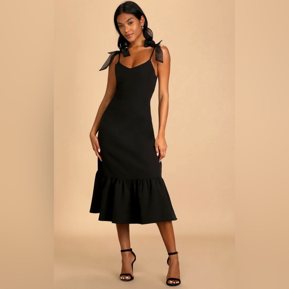 Lulus What A Gift Black Bow Maxi